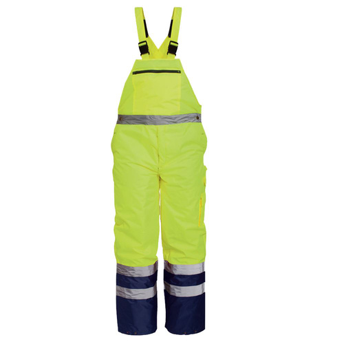 Pantalon cu pieptar impermeabil de iarna reflectorizant (galbena) DENMARK