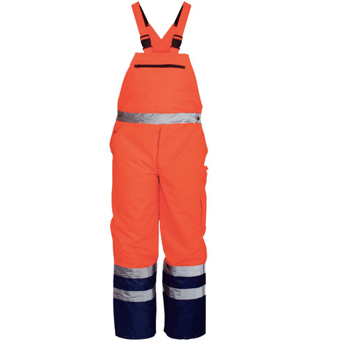 Pantalon cu pieptar impermeabil de iarna reflectorizant (portocalie) NORWAY